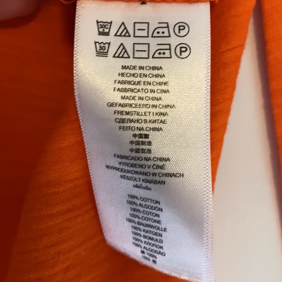 Micheal Kors sz M orange 3/4 sleeve top with front pocket - Picture 7 of 8